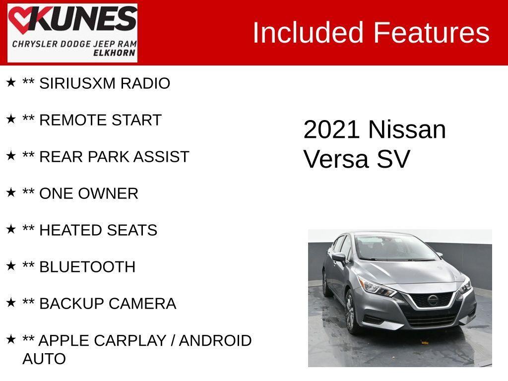 used 2021 Nissan Versa car, priced at $14,536