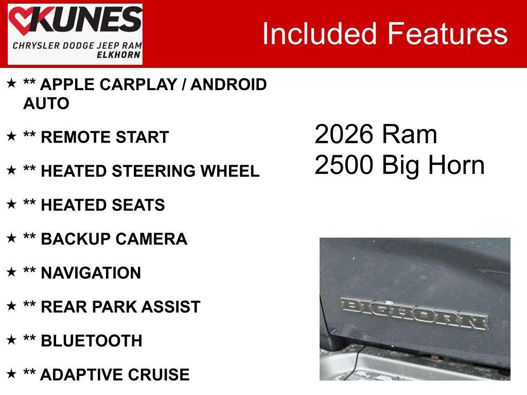 new 2026 Ram 2500 car, priced at $74,150