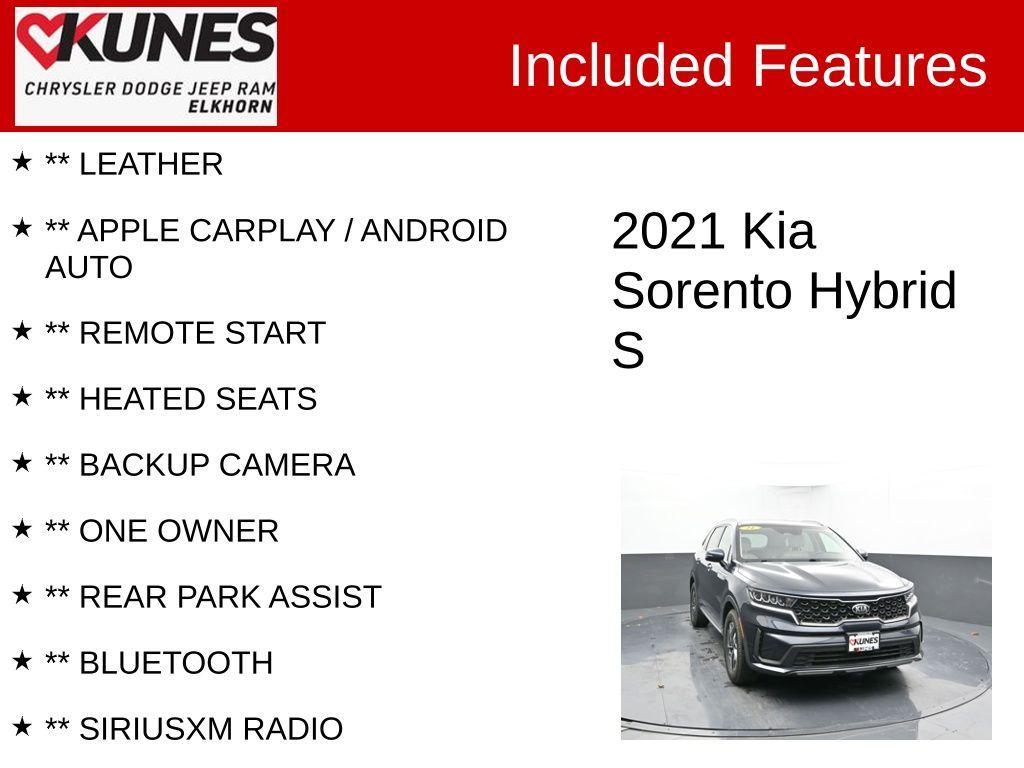 used 2021 Kia Sorento Hybrid car, priced at $22,860