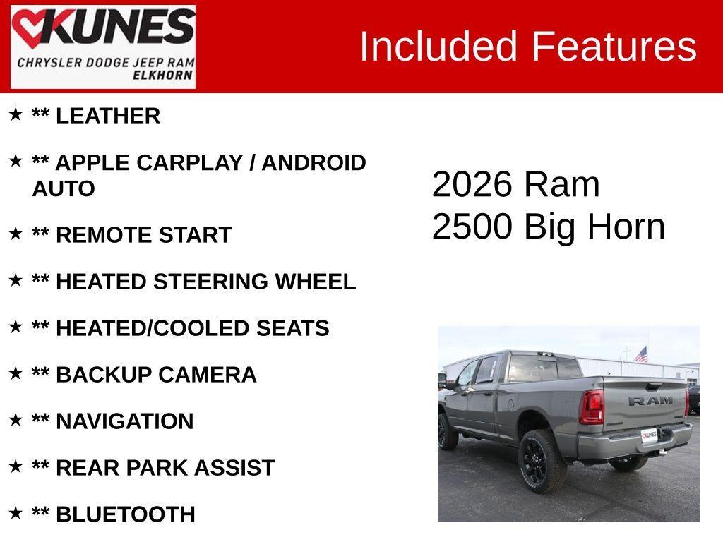 new 2026 Ram 2500 car, priced at $74,576
