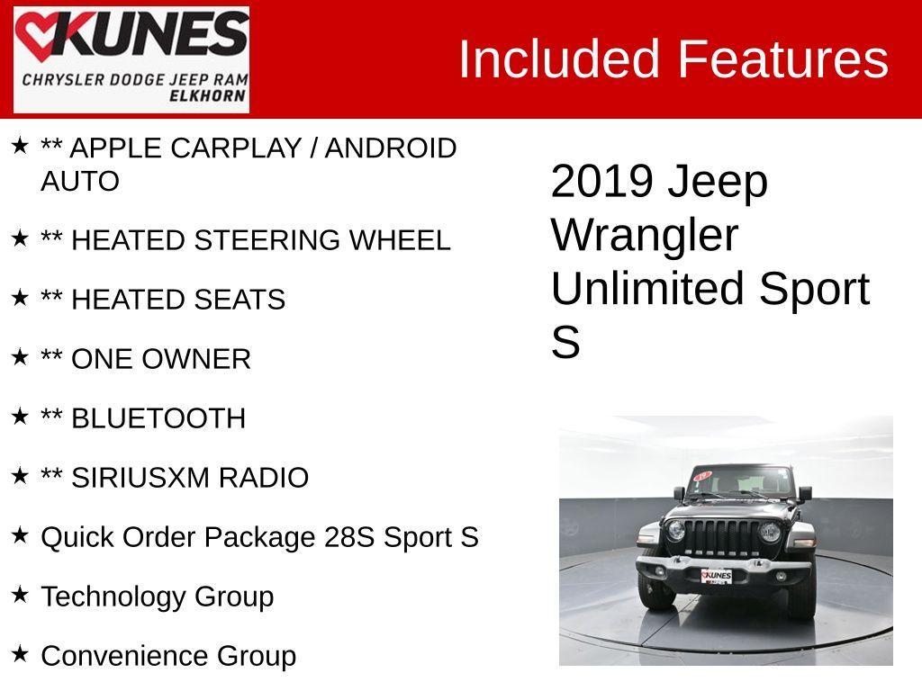 used 2019 Jeep Wrangler Unlimited car, priced at $20,834