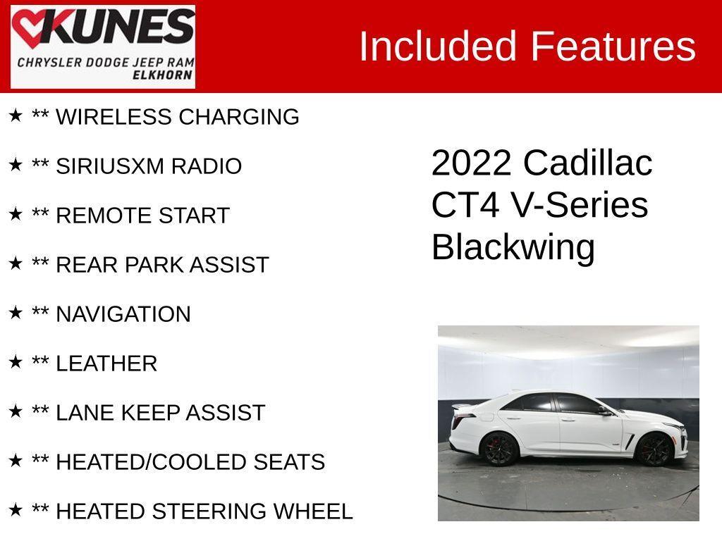 used 2022 Cadillac CT4-V car, priced at $55,091