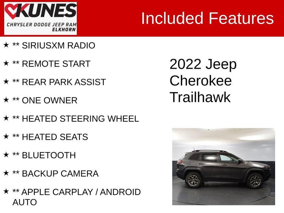 used 2022 Jeep Cherokee car, priced at $27,306