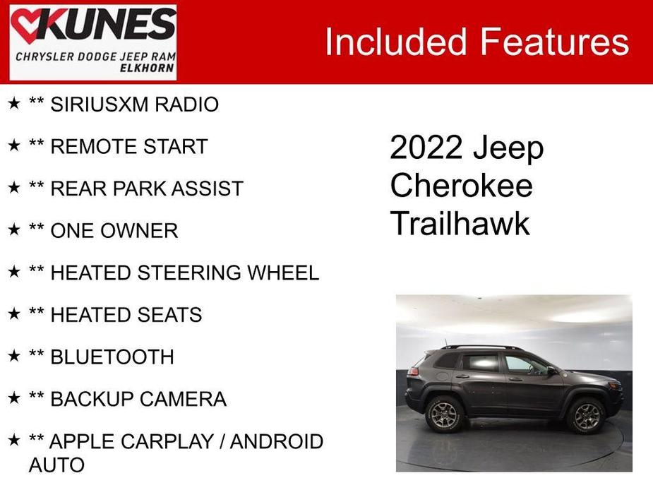 used 2022 Jeep Cherokee car, priced at $29,118