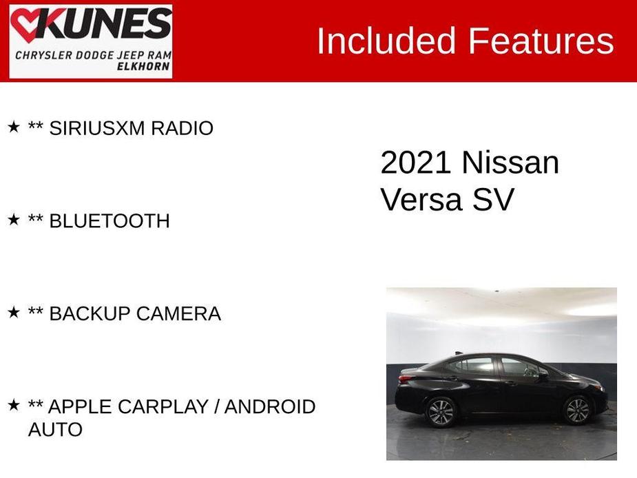 used 2021 Nissan Versa car, priced at $15,762