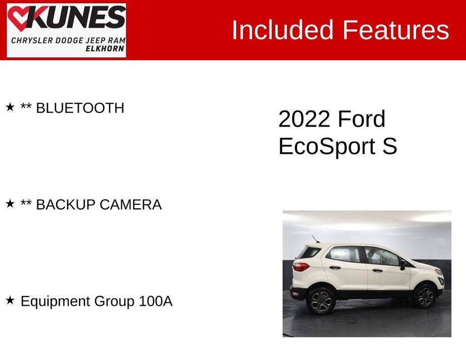 used 2022 Ford EcoSport car, priced at $15,724