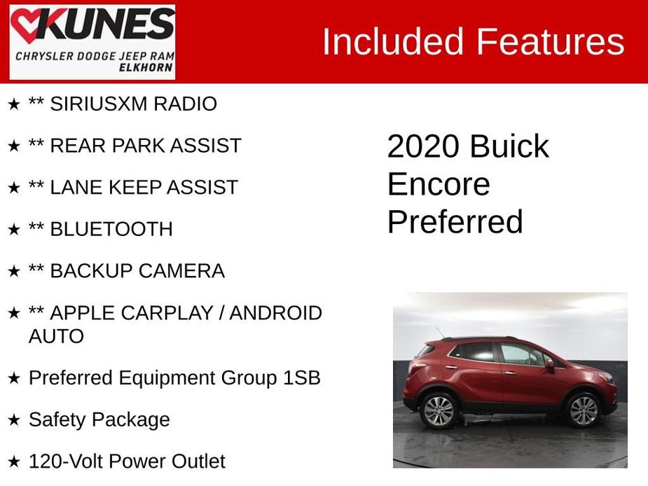 used 2020 Buick Encore car, priced at $17,479