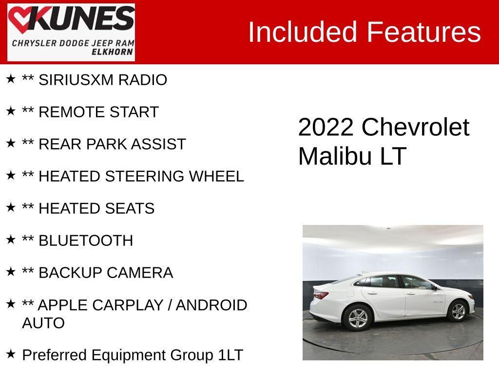 used 2022 Chevrolet Malibu car, priced at $18,207