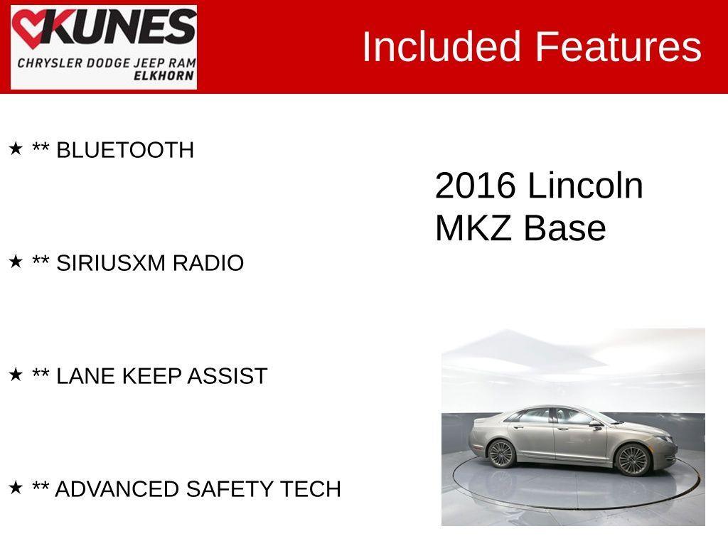 used 2016 Lincoln MKZ car, priced at $13,210