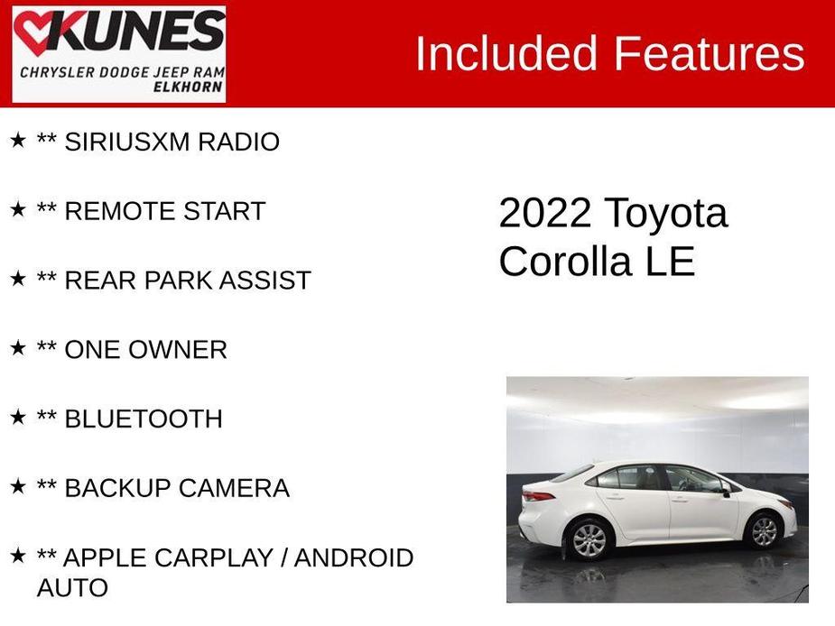 used 2022 Toyota Corolla car, priced at $19,179