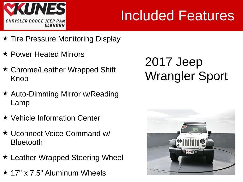 used 2017 Jeep Wrangler car, priced at $14,507