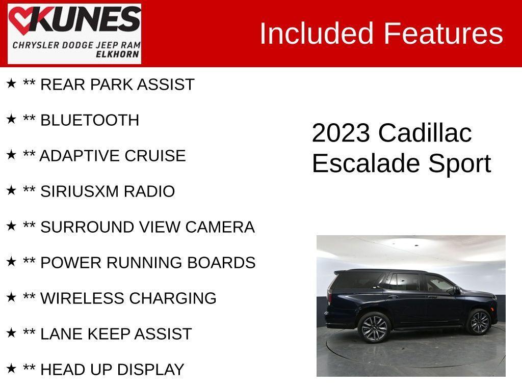 used 2023 Cadillac Escalade car, priced at $73,625