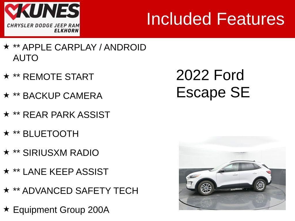 used 2022 Ford Escape car, priced at $17,418