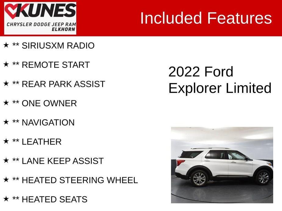 used 2022 Ford Explorer car, priced at $28,119