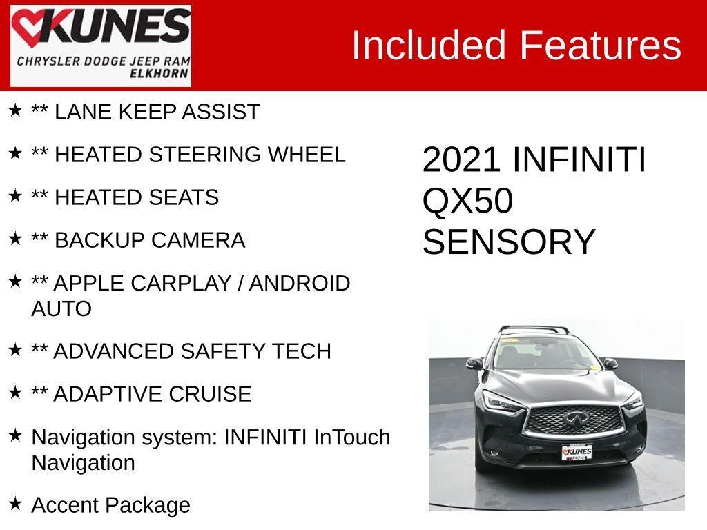 used 2021 INFINITI QX50 car, priced at $26,715