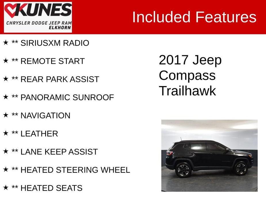 used 2017 Jeep Compass car, priced at $14,480