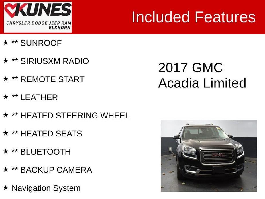 used 2017 GMC Acadia Limited car, priced at $12,813