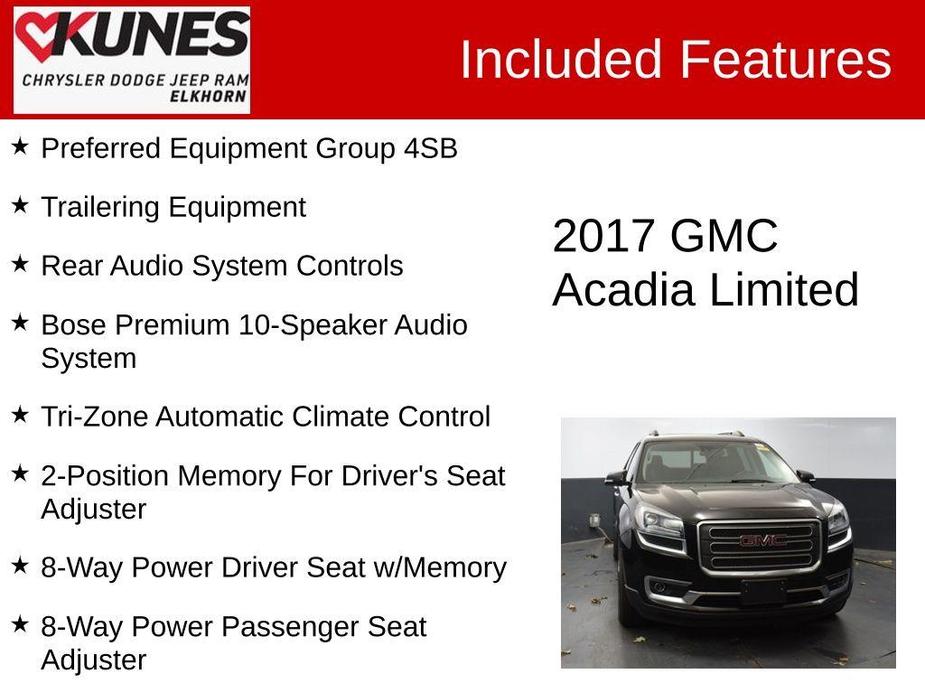 used 2017 GMC Acadia Limited car, priced at $12,813