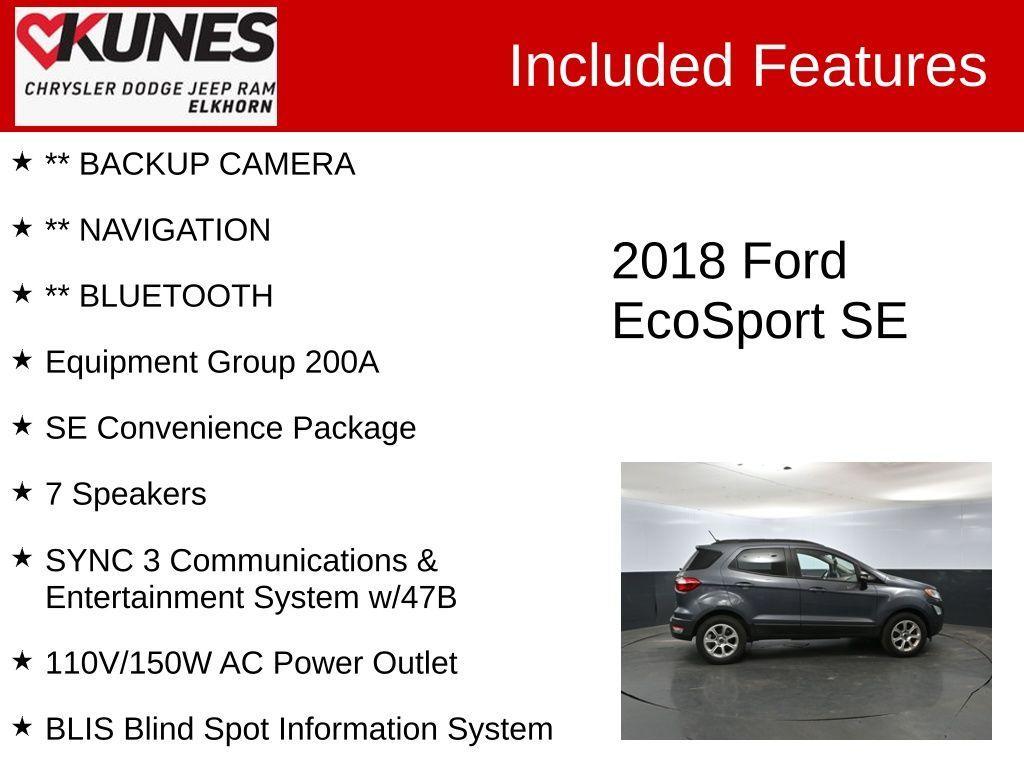 used 2018 Ford EcoSport car, priced at $13,588