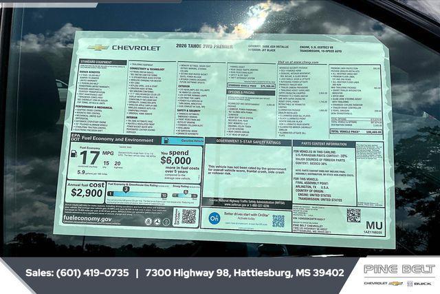 new 2026 Chevrolet Tahoe car, priced at $83,386
