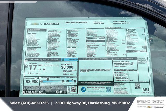 new 2026 Chevrolet Tahoe car, priced at $80,731