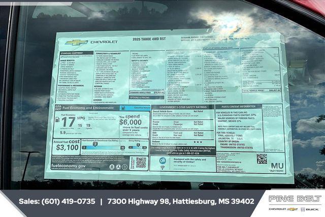 new 2025 Chevrolet Tahoe car, priced at $78,867