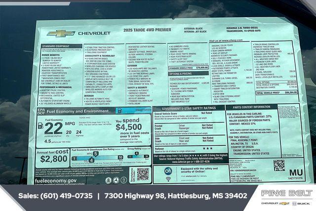 new 2025 Chevrolet Tahoe car, priced at $78,606