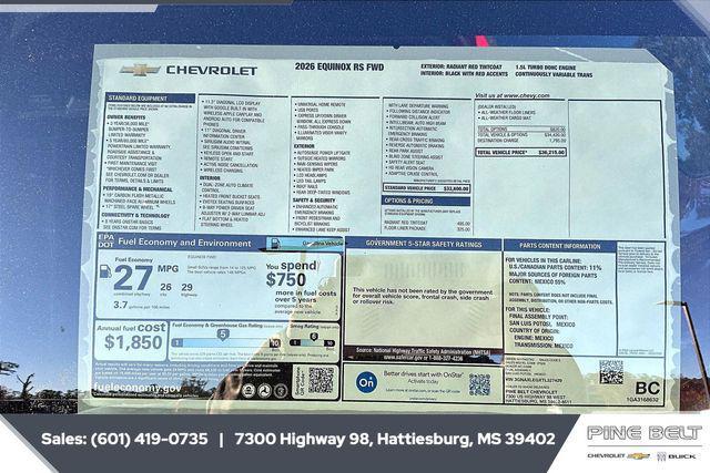 new 2026 Chevrolet Equinox car, priced at $34,741