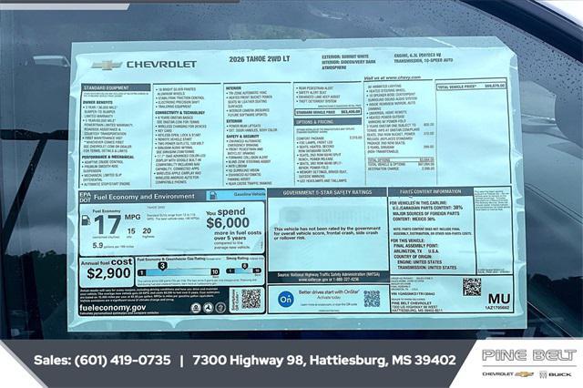 new 2026 Chevrolet Tahoe car, priced at $65,799