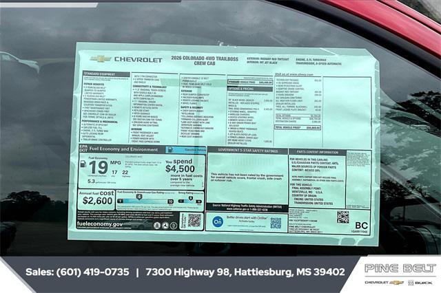 new 2026 Chevrolet Colorado car, priced at $47,079