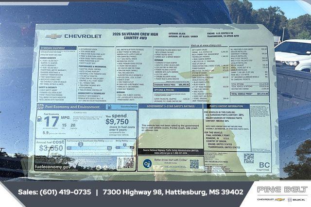 new 2026 Chevrolet Silverado 1500 car, priced at $73,343