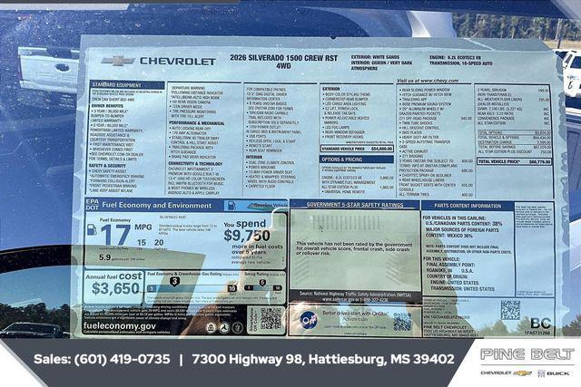 new 2026 Chevrolet Silverado 1500 car, priced at $60,776