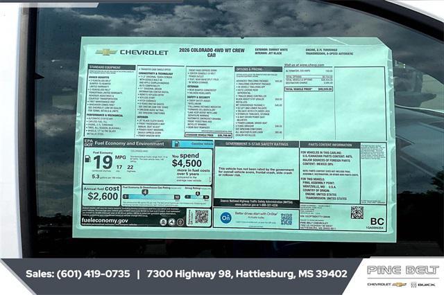 new 2026 Chevrolet Colorado car, priced at $36,879