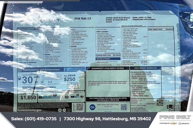 new 2026 Chevrolet Trax car, priced at $25,643