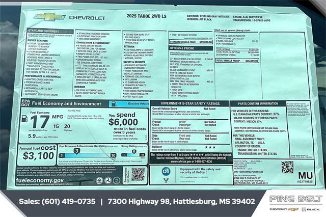 new 2025 Chevrolet Tahoe car, priced at $61,579