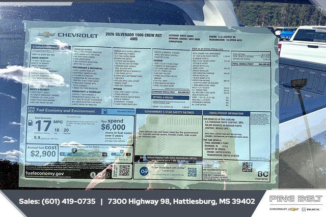 new 2026 Chevrolet Silverado 1500 car, priced at $59,412