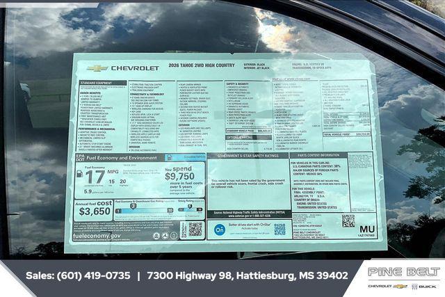 new 2026 Chevrolet Tahoe car, priced at $82,758