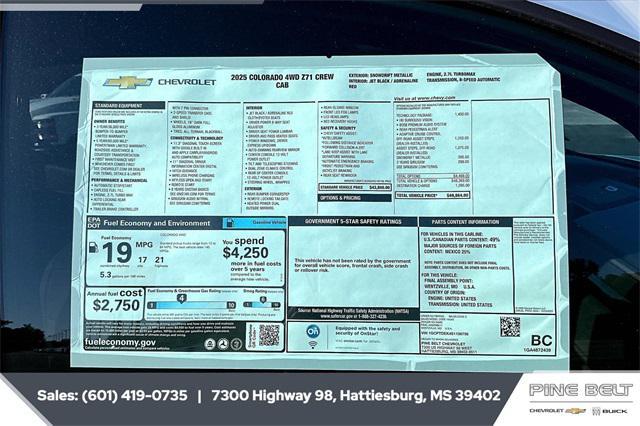 new 2025 Chevrolet Colorado car, priced at $47,879
