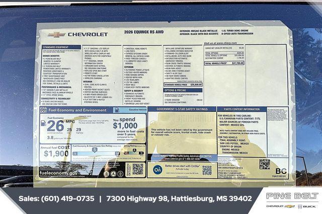new 2026 Chevrolet Equinox car, priced at $36,283