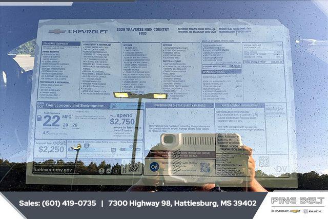 new 2026 Chevrolet Traverse car, priced at $54,644