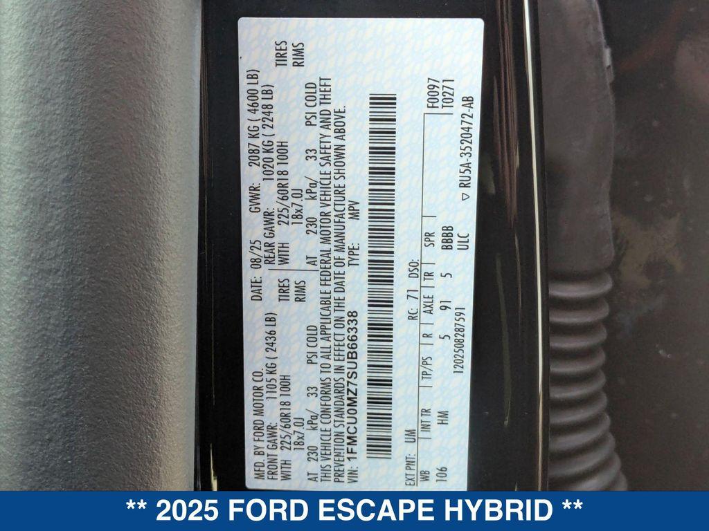 new 2025 Ford Escape car, priced at $36,470
