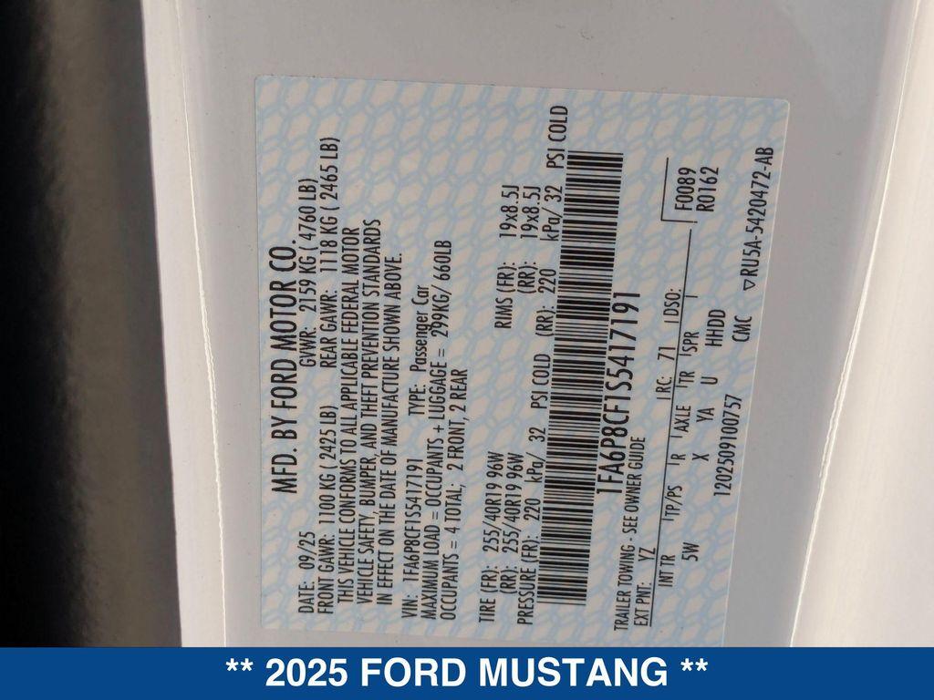 new 2025 Ford Mustang car, priced at $59,330