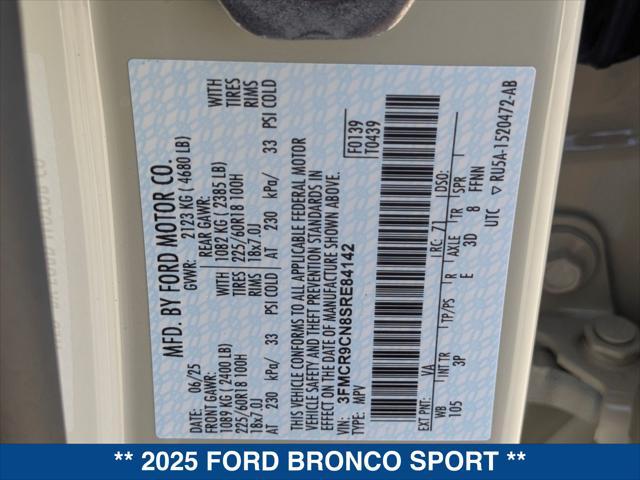 new 2025 Ford Bronco Sport car, priced at $38,885