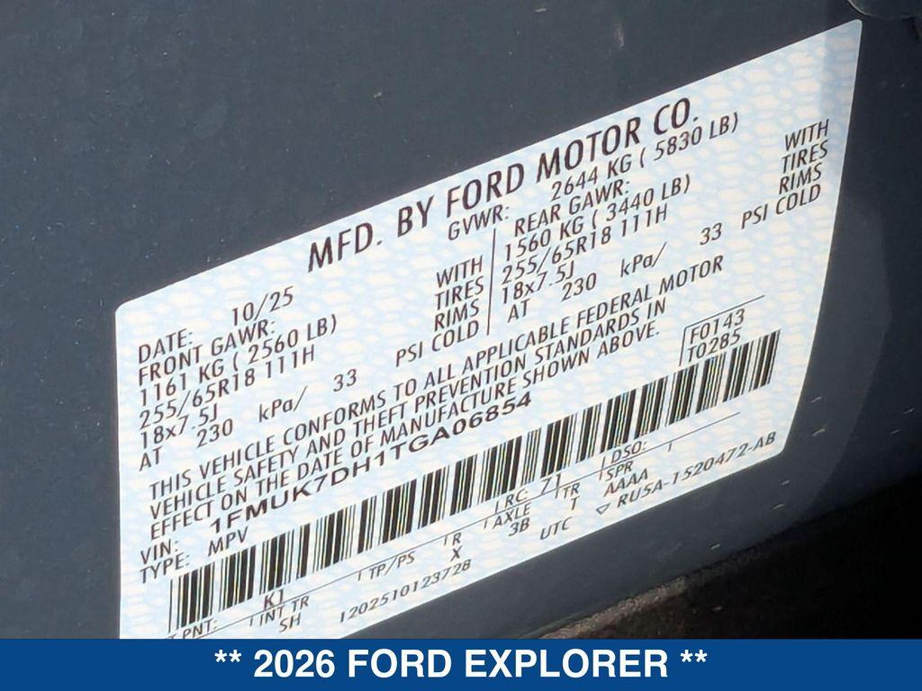 new 2026 Ford Explorer car, priced at $47,655