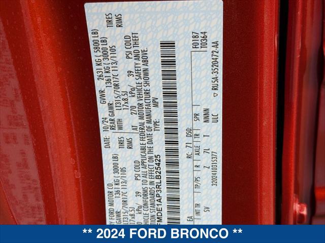 new 2024 Ford Bronco car, priced at $55,820