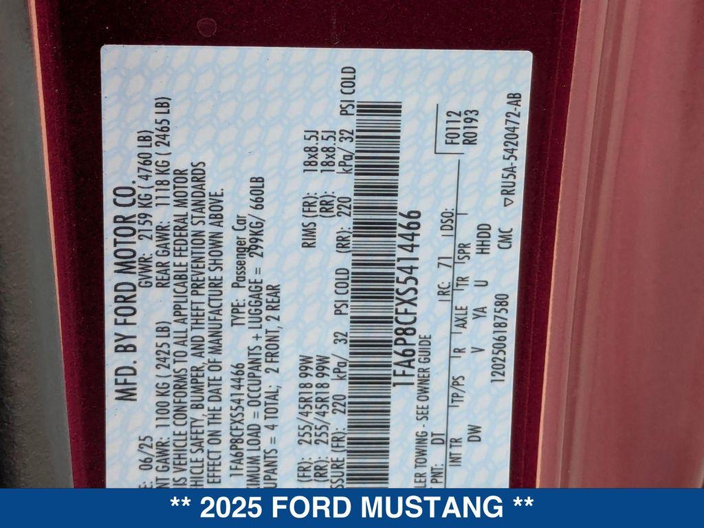 new 2025 Ford Mustang car, priced at $49,750
