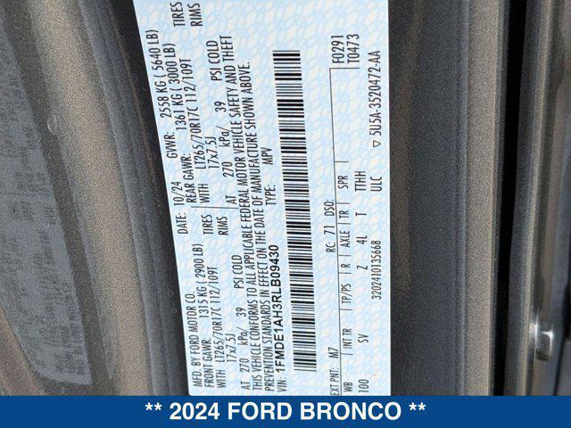 new 2024 Ford Bronco car, priced at $48,365