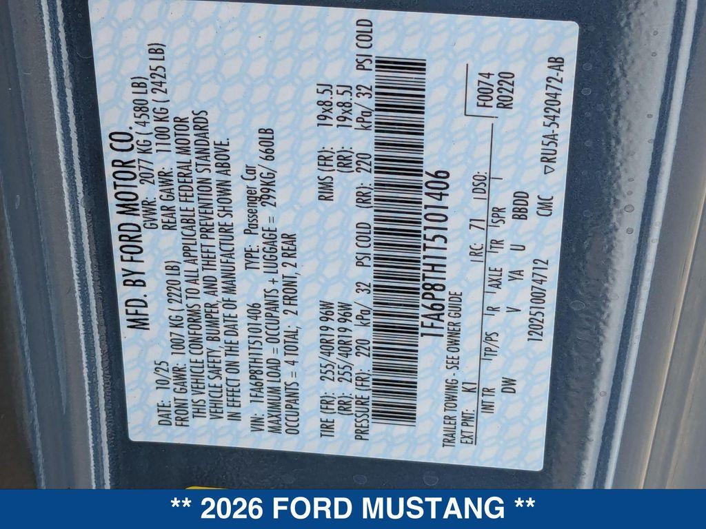 new 2026 Ford Mustang car, priced at $36,270