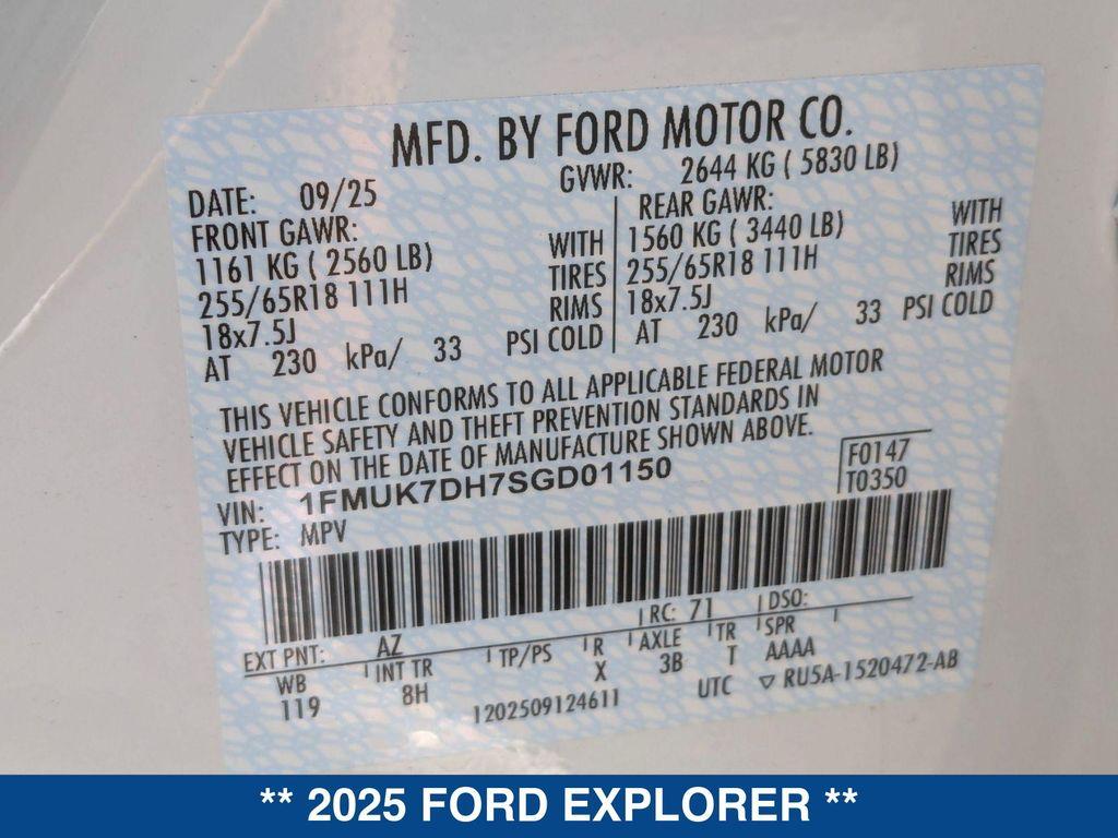 new 2025 Ford Explorer car, priced at $42,540