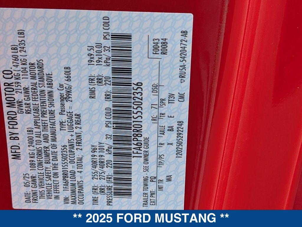new 2025 Ford Mustang car, priced at $70,710